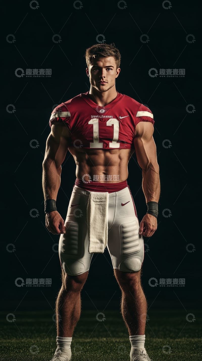 高清大图下载【趣麦麦图】身穿橄榄球服的运动员