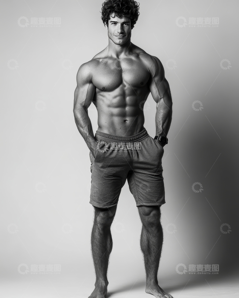 高清大图下载【趣麦麦图】健美男子展示肌肉
