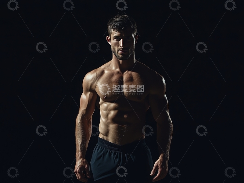 高清大图下载【趣麦麦图】健美男子展示肌肉