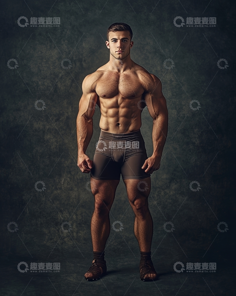高清大图下载【趣麦麦图】健美男子展示肌肉