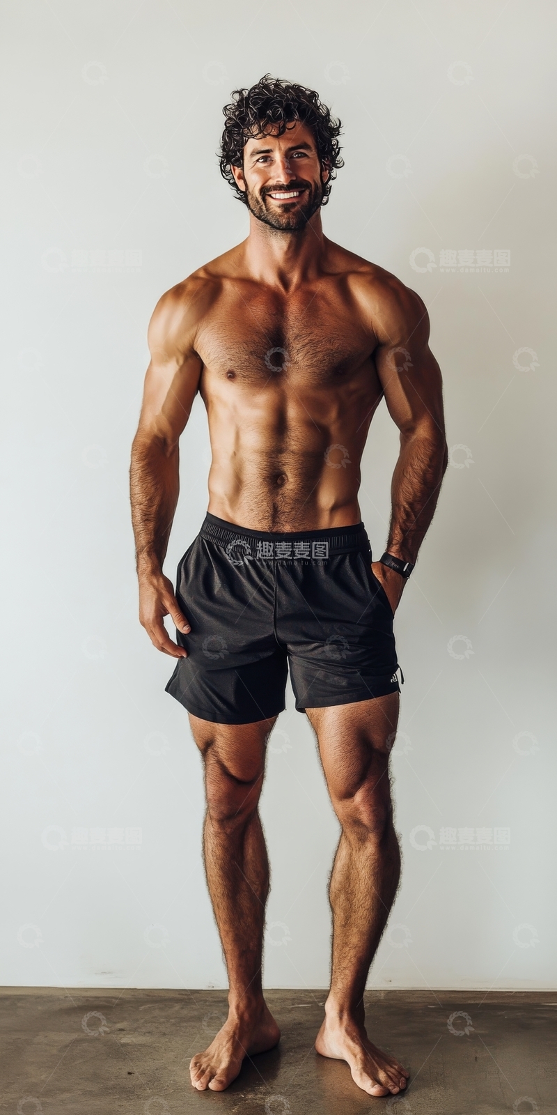 高清大图下载【趣麦麦图】健美男子展示肌肉