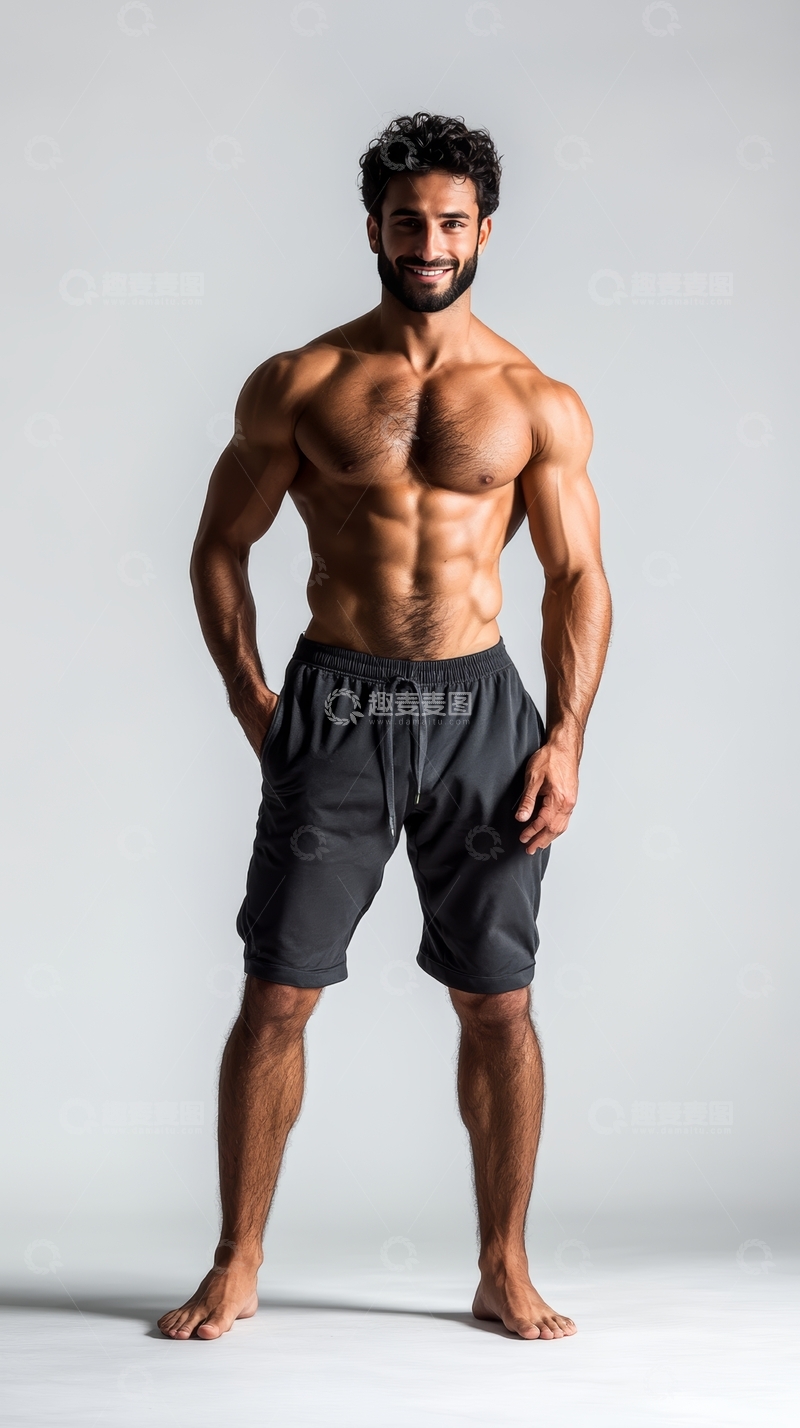 高清大图下载【趣麦麦图】健美男子展示肌肉