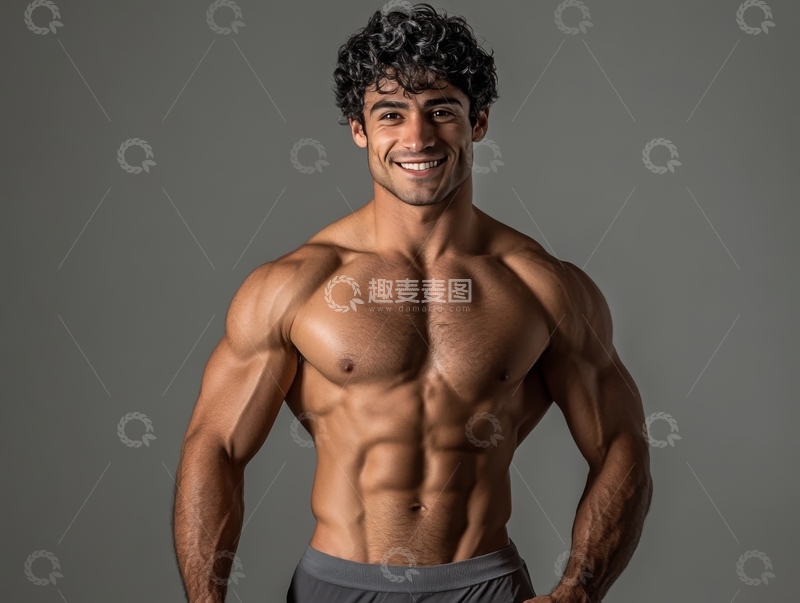高清大图下载【趣麦麦图】健美男子展示肌肉