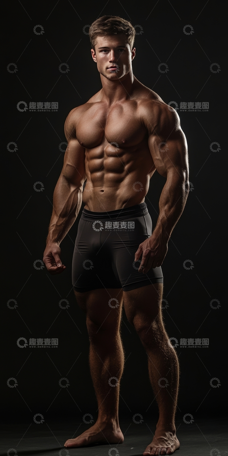 高清大图下载【趣麦麦图】健美男子展示肌肉