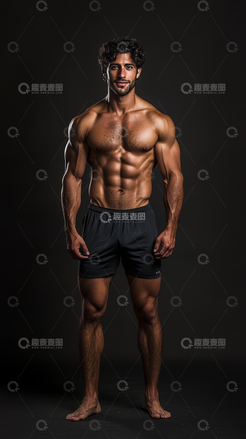 高清大图下载【趣麦麦图】健美男子展示肌肉