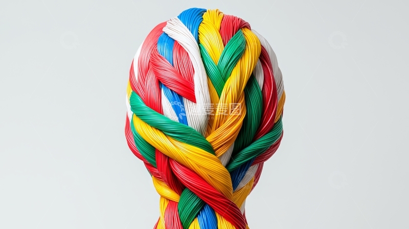 高清大图下载【趣麦麦图】彩色编织绳结艺术造型