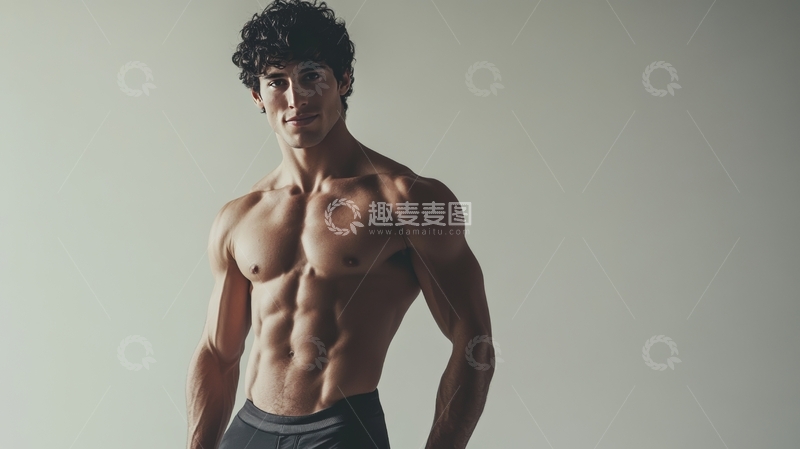 高清大图下载【趣麦麦图】健美男子展示肌肉