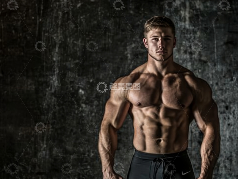 高清大图下载【趣麦麦图】健美男子展示肌肉