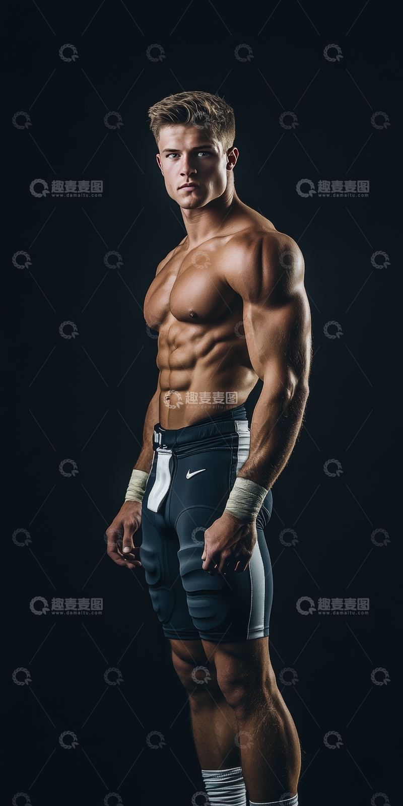 高清大图下载【趣麦麦图】健美男子展示肌肉
