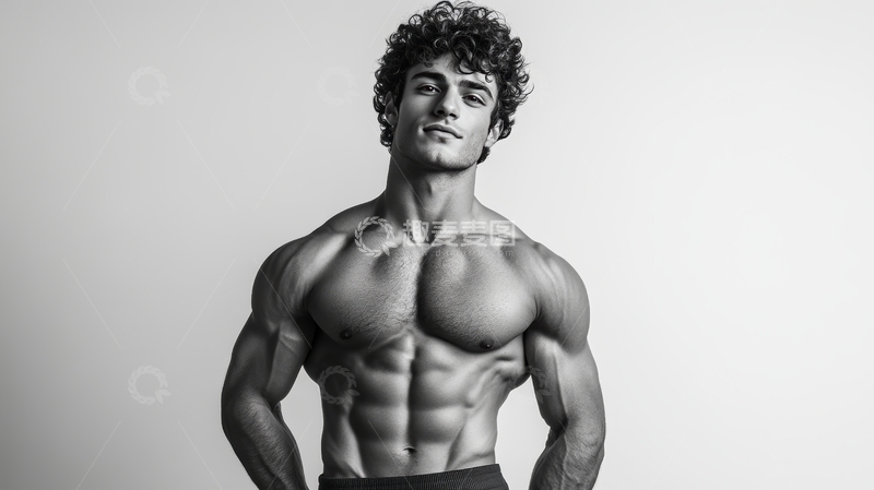 高清大图下载【趣麦麦图】健美男子展示肌肉