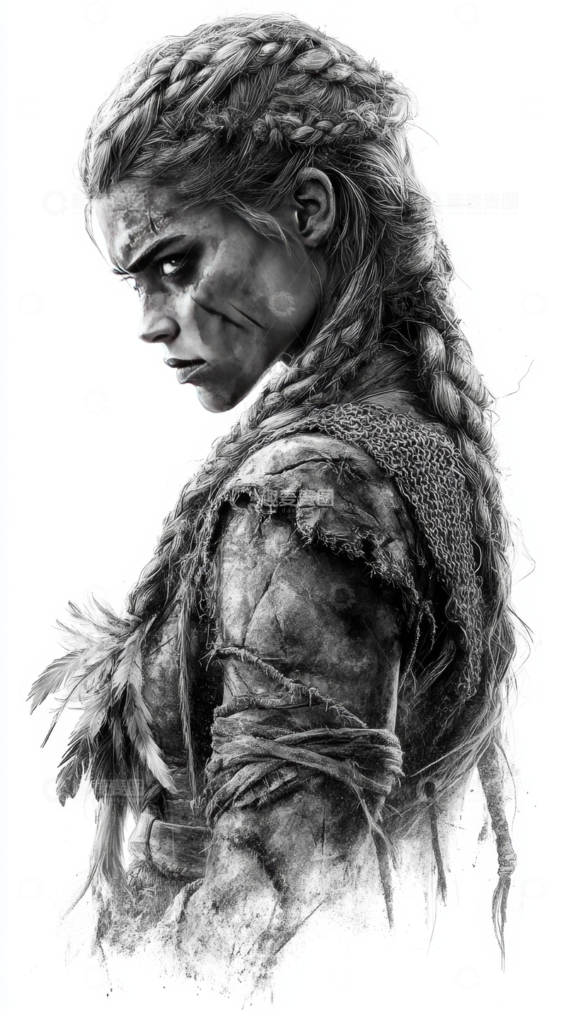 高清大图下载【趣麦麦图】身穿毛皮服饰的女性肖像