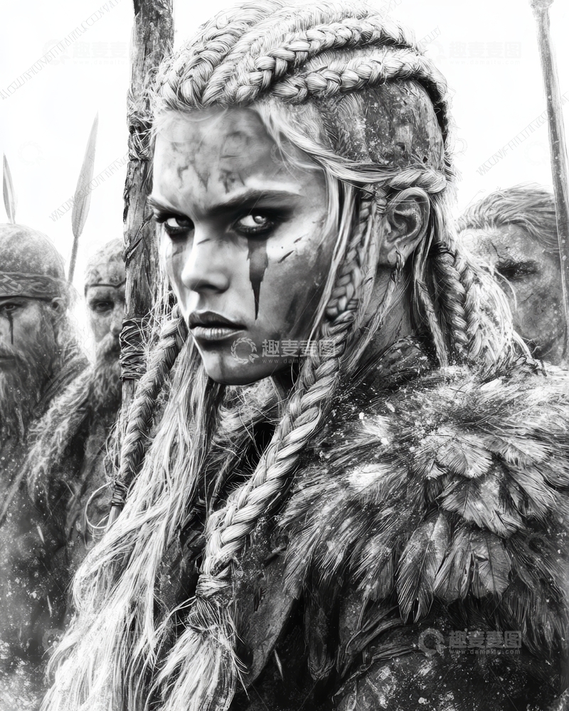 高清大图下载【趣麦麦图】身穿毛皮服饰的战士