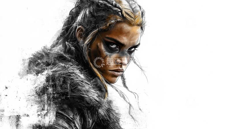 高清大图下载【趣麦麦图】身穿毛皮的女性肖像