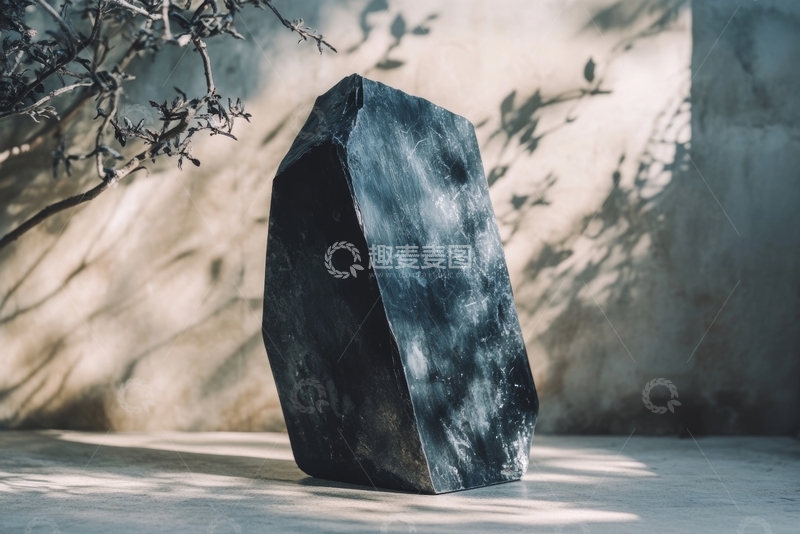 高清大图下载【趣麦麦图】光影下的黑色石块