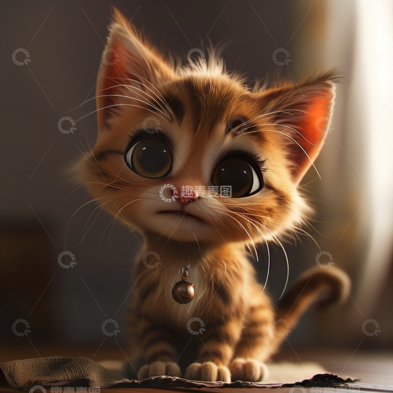 高清大图下载【趣麦麦图】可爱小猫坐在窗边