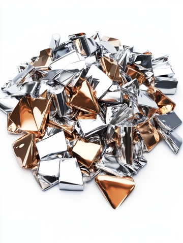金属光泽的三角形碎片堆叠