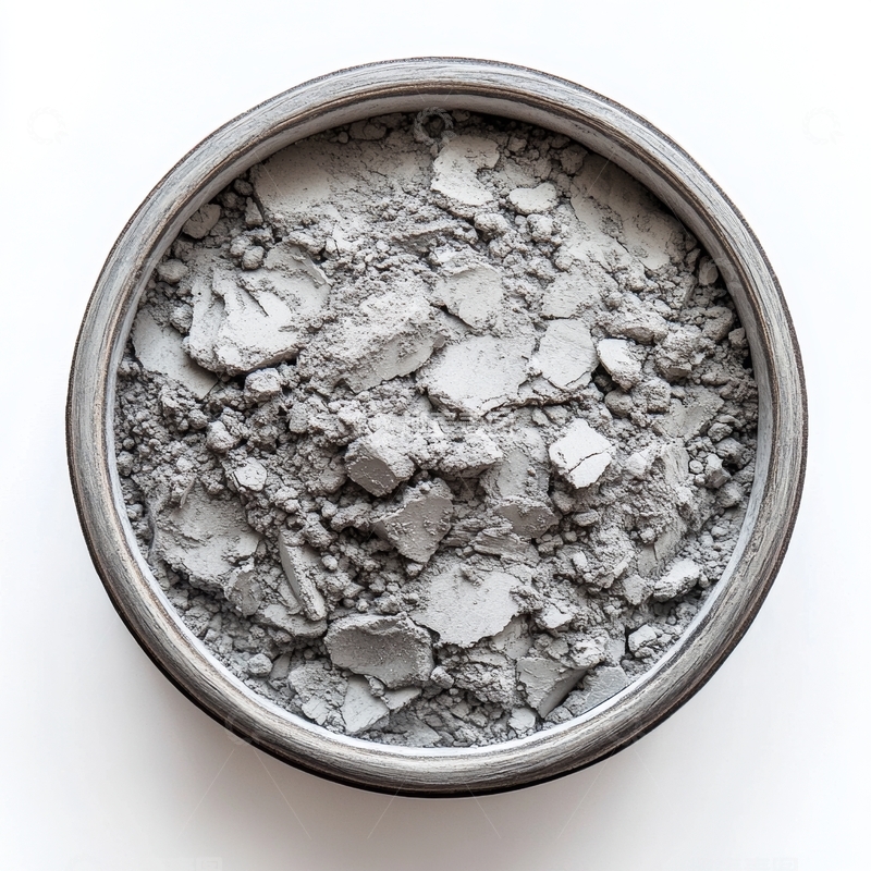 高清大图下载【趣麦麦图】灰色粉末状物质的圆形容器