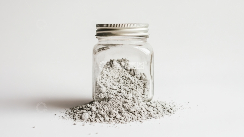 高清大图下载【趣麦麦图】玻璃罐中的灰色粉末