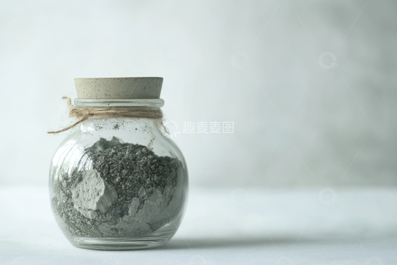 高清大图下载【趣麦麦图】玻璃瓶中的灰色粉末