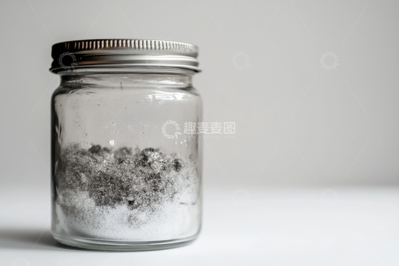 高清大图下载【趣麦麦图】玻璃罐中的粉末状物质