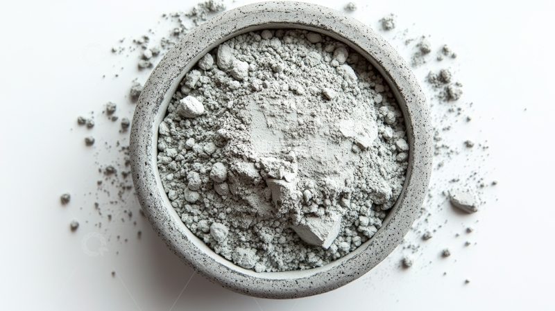 高清大图下载【趣麦麦图】灰色粉末置于陶瓷碗中