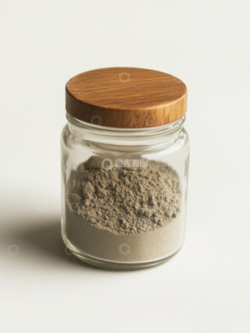 高清大图下载【趣麦麦图】玻璃罐中的粉末状物质