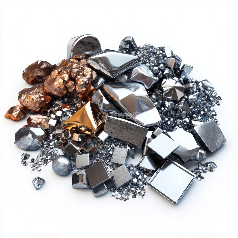 高清大图下载【趣麦麦图】金属晶体与矿石的集合