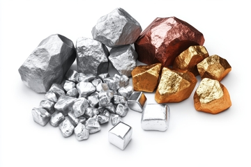 多种金属矿石与精炼金属块