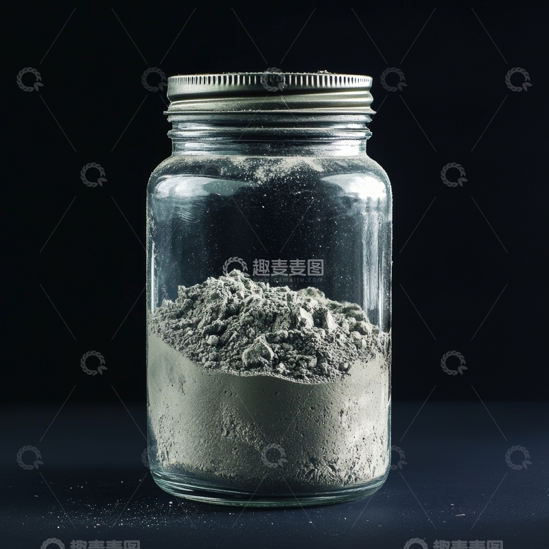 高清大图下载【趣麦麦图】玻璃罐中的灰色粉末