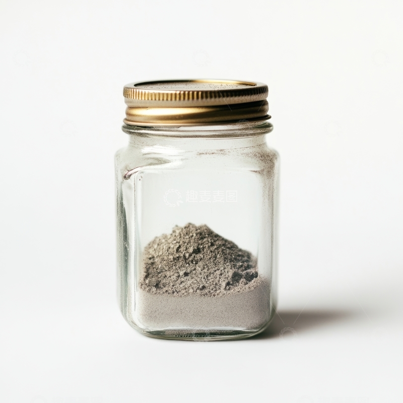 高清大图下载【趣麦麦图】玻璃罐中的灰色粉末