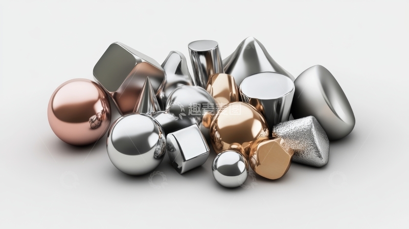 高清大图下载【趣麦麦图】金属球与立方体的组合