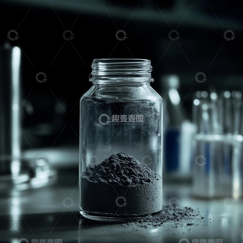 高清大图下载【趣麦麦图】玻璃瓶中的黑色粉末