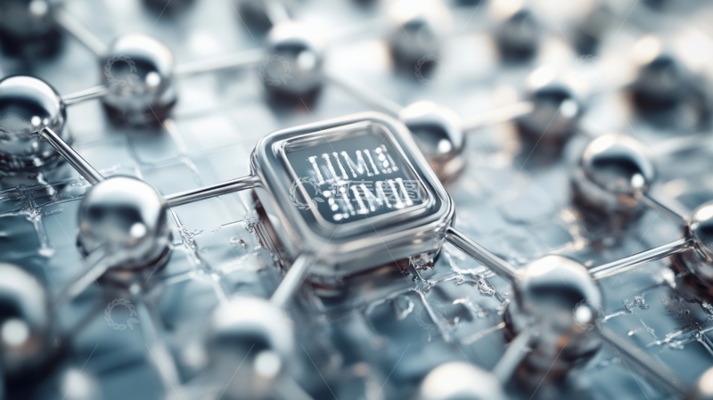 高清大图下载【趣麦麦图】微小芯片与球形结构的科技组合