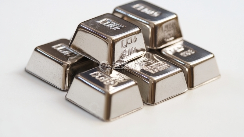 高清大图下载【趣麦麦图】堆叠的金属银条