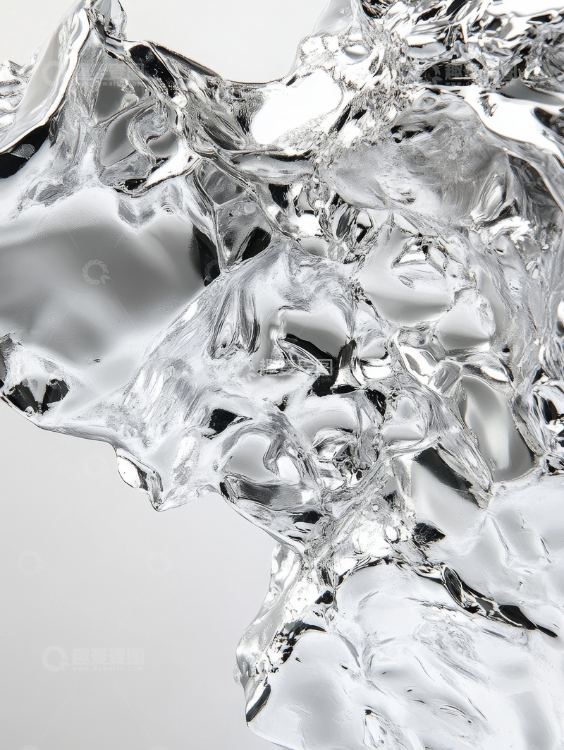 高清大图下载【趣麦麦图】透明冰块的特写纹理