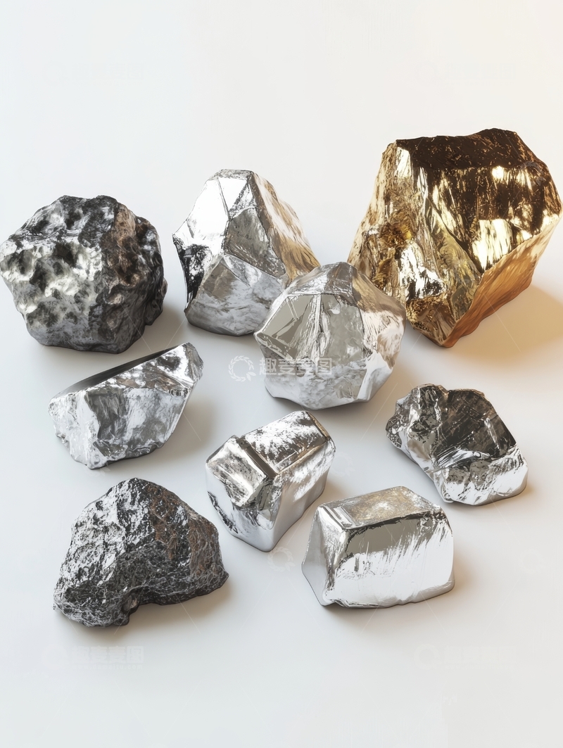 高清大图下载【趣麦麦图】金属矿石集合展示