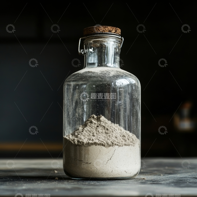 高清大图下载【趣麦麦图】玻璃瓶中的粉末状物质