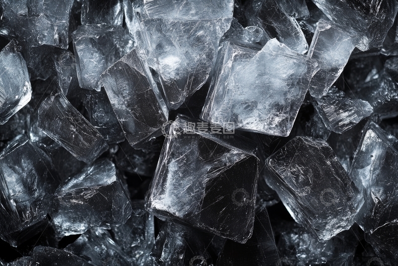 高清大图下载【趣麦麦图】透明冰块堆叠特写