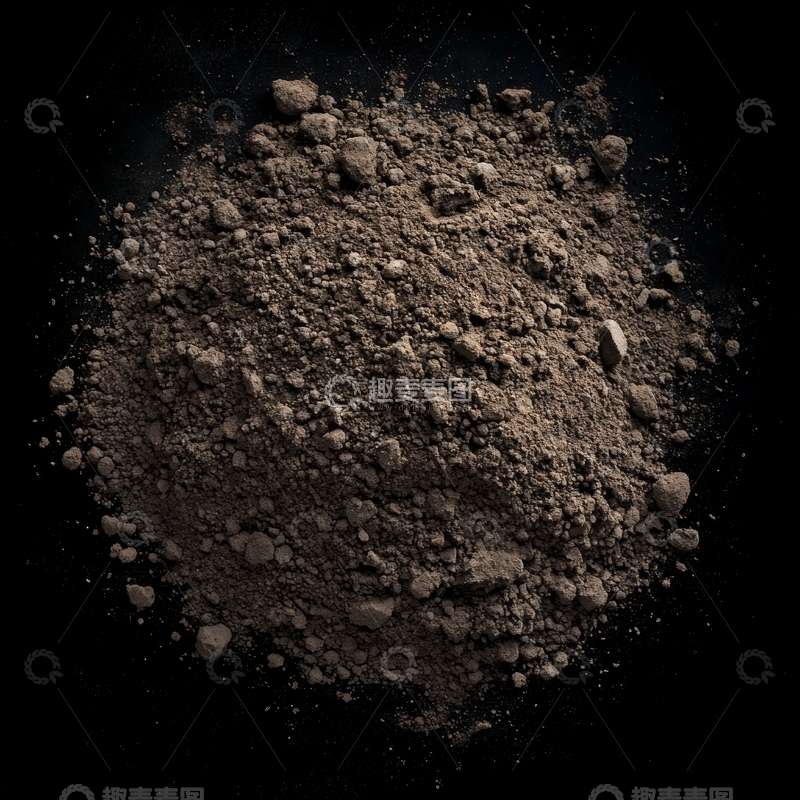 高清大图下载【趣麦麦图】深色粉末堆在黑色背景上