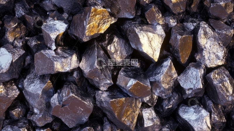 高清大图下载【趣麦麦图】矿石堆叠，表面闪亮