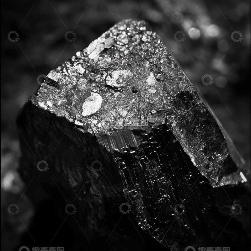 高清大图下载【趣麦麦图】黑曜石晶体的特写