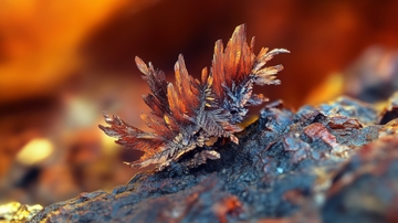 枯叶上的细小生物特写