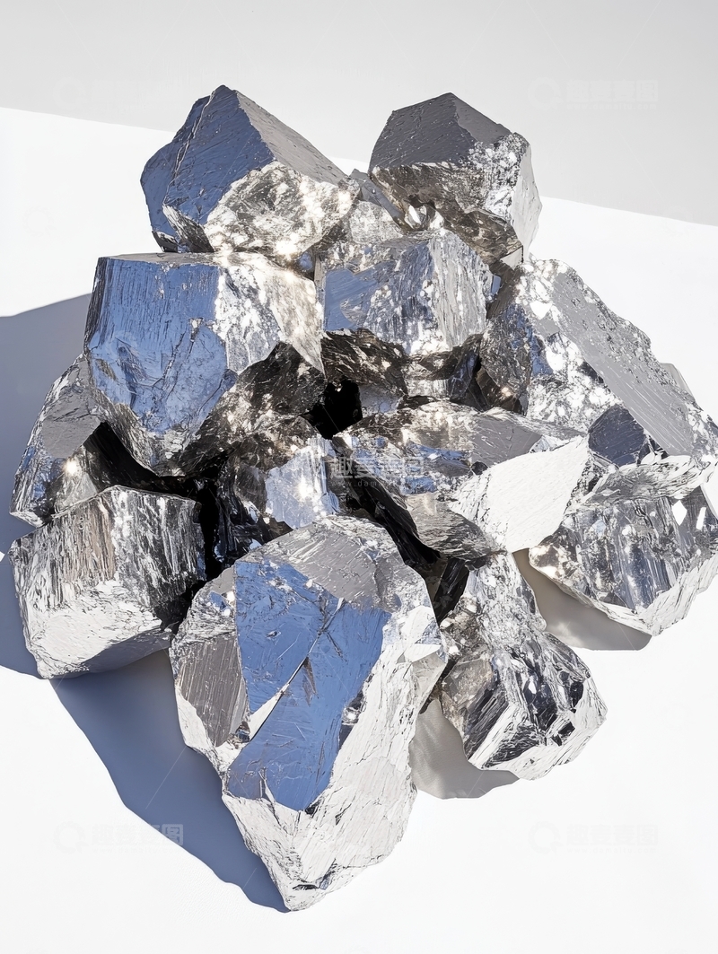 高清大图下载【趣麦麦图】闪亮金属晶体堆叠