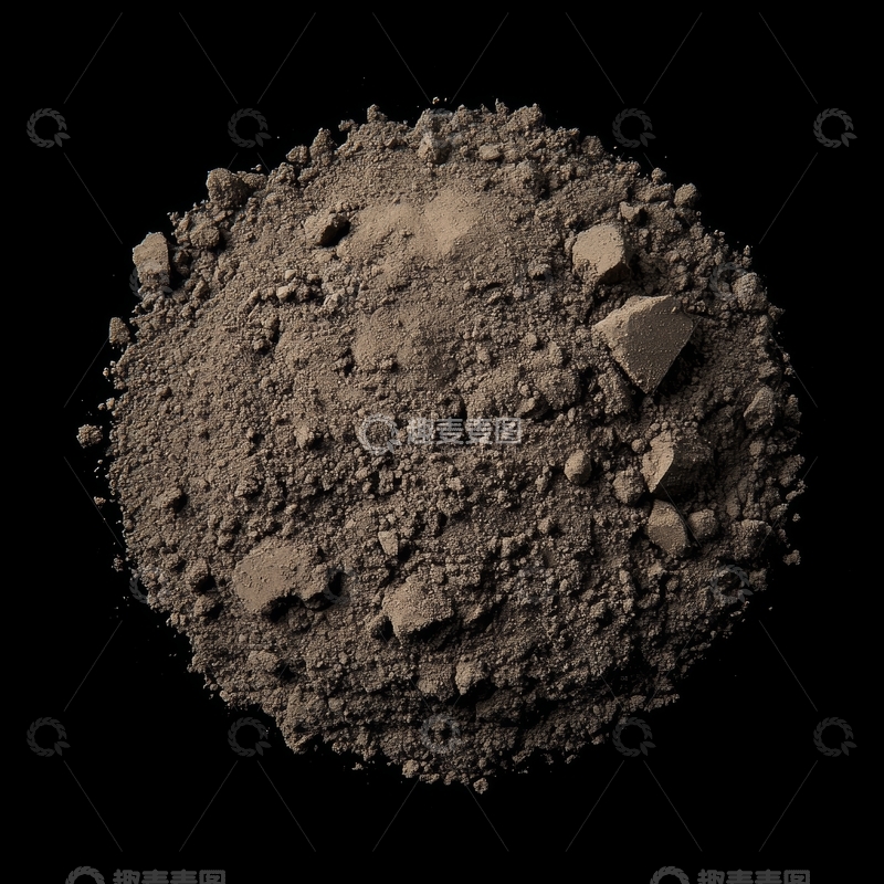 高清大图下载【趣麦麦图】黑色背景上的灰色粉末堆