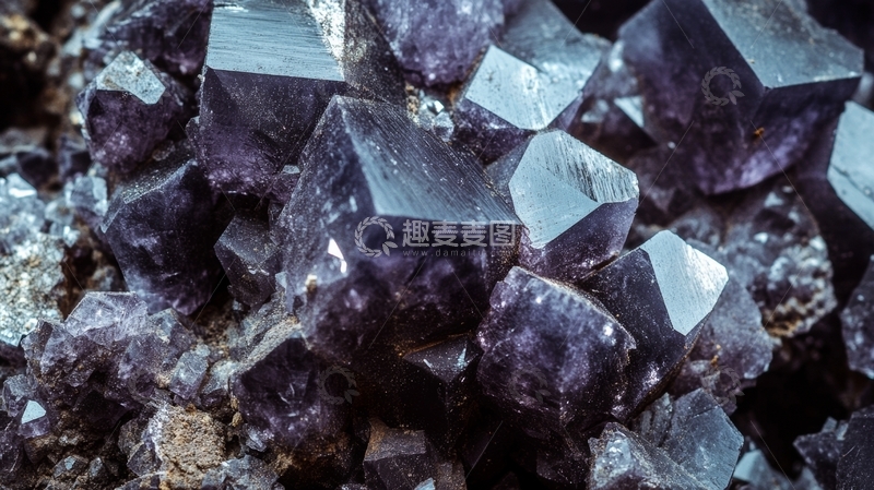 高清大图下载【趣麦麦图】紫水晶簇的微观特写