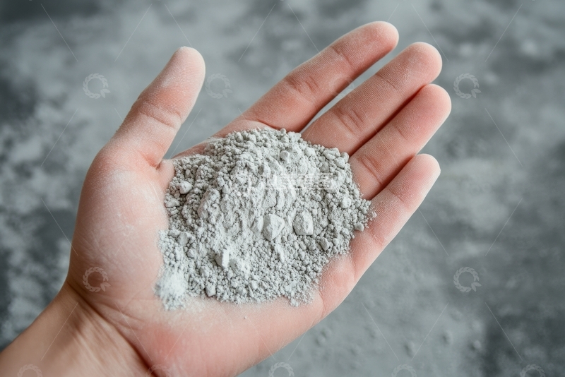 高清大图下载【趣麦麦图】手握灰色粉末，背景模糊