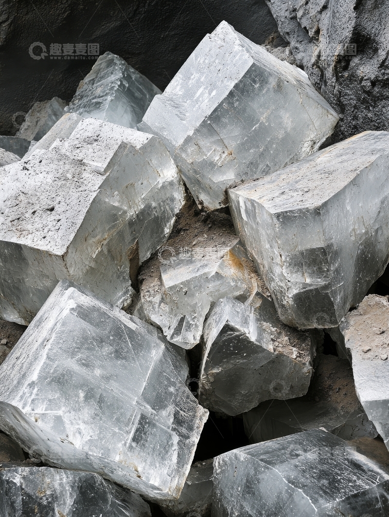 高清大图下载【趣麦麦图】透明晶体矿物堆叠