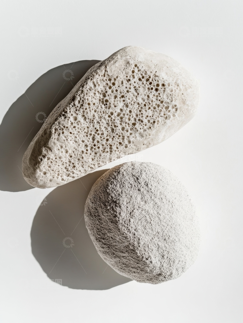 高清大图下载【趣麦麦图】两块多孔岩石的特写