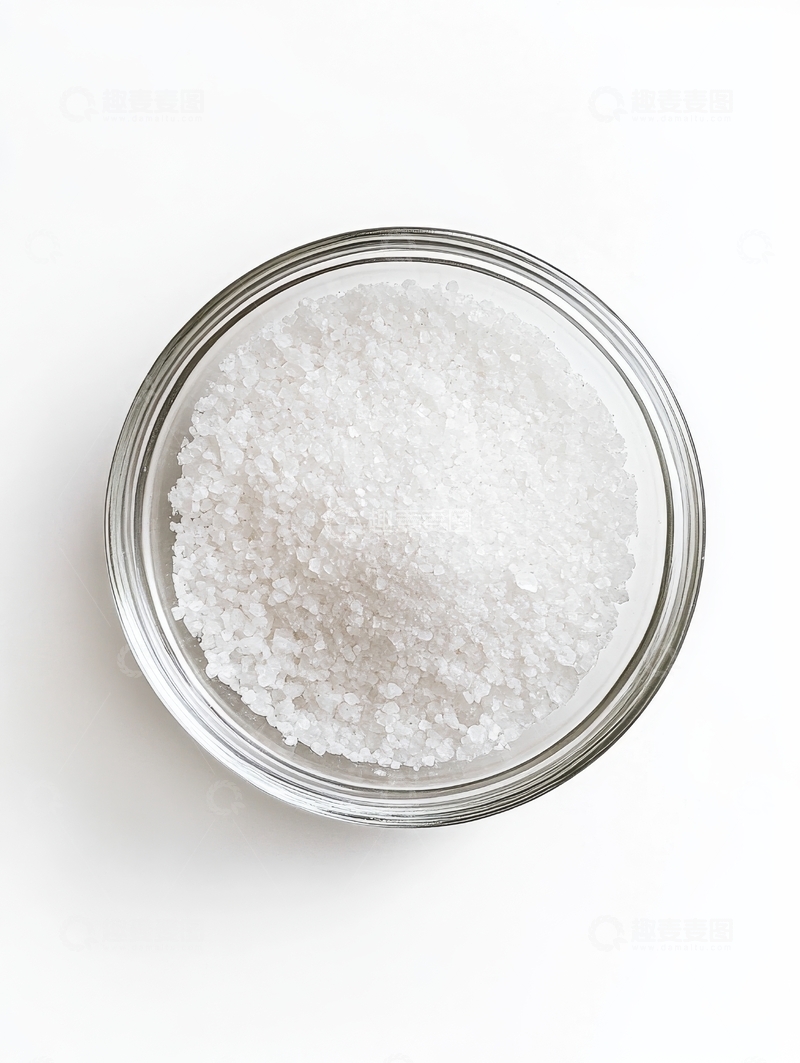 高清大图下载【趣麦麦图】透明玻璃碗中的白色晶体