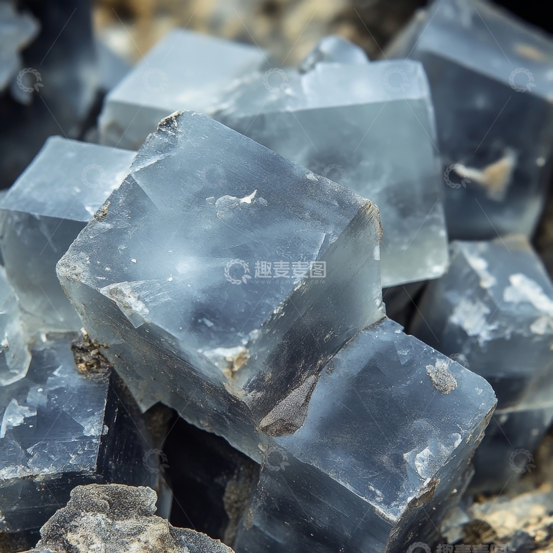 高清大图下载【趣麦麦图】透明立方晶体的特写